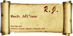Rech János névjegykártya