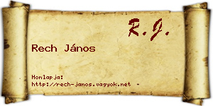 Rech János névjegykártya